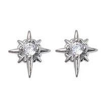 Vyriški Hip Hop vakarėlio mados kalstieji auskarai su kalnų krištolu White diamonds 1 pair