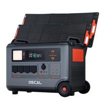 OSCAL PowerMax 6000 nešiojama elektrinė 6000 W 3600 Wh LiFePO4 išplečiamas saulės energijos generatorius su 4 x kintamos srovės lizdais 2*PM200 Plus juoda