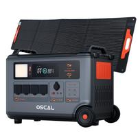 OSCAL PowerMax 6000 nešiojama elektrinė 6000 W 3600 Wh LiFePO4 išplečiamas saulės energijos generatorius su 4 x kintamos srovės lizdais 1*PM200 Plus juoda