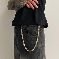 Vintažinė pankroko stiliaus karoliukais puošta kelnių grandinėlė vyrams, šauni universali džinsų grandinėlė, gotikinė hiphopo kelnių grandinėlė, drabužių aksesuarai, dovanos