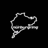 Automobilio stiliaus lenktynių kelio Niurburgringo kūrybingi mados langų lipdukai balta