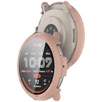 Grūdintas stiklas + dėklas Huami Amazfit Active 2, stiklinis ekrano apsaugas, kietas PC apsauginis buferis, Amazfit Active2 priedas For Amazfit Active 2 rožinė