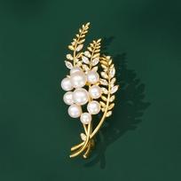 Wheat Ear Brooch, High-end Women's Luxurious and Elegant Pearl Brooch, Light Luxury and Niche Design Sense Brooch