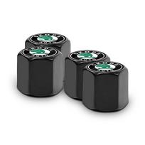 Automobilio ženkliukas Raktų pakabukas Raktų pakabukas su padangos ventilio dangteliu Automobilio priedai Skoda Octavia Rapid Kodiaq Karoq Fabia Kamiq Superb Derivative Vision A5 A7 4pcs-black