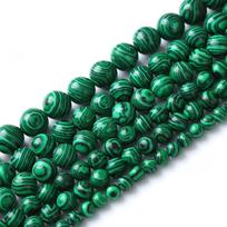 Žalias malachito akmens apvalus karoliukai 15  gija lygūs laisvi tarpiniai karoliukai 4/6/8/10/12 mm papuošalų gamybai DIY apyrankių priedai Dia 4mm