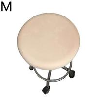 1PC Stretch Spandex Elastic Round Chair Cover Slipcover Solid Color Simple Washable KTY smėlis