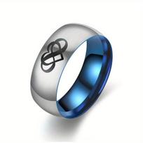 1Pc Fashion Fashion Crown Heart  LOVE King Queen  Design Titanium Steel Ring 6