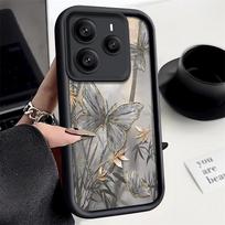 For Xiaomi Redmi Note 14 Pro 5G Case Butterfly Bamboo Leaf Print TPU Silicone Soft Cover For Funda Redmi Note 11 12 13 Pro 4G ShockProof Cover Fundas Xiaomi Redmi Note 14 4G