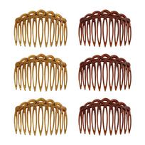 Elegant Hair Combs 6 Piece Plastic Resin Side Parting Hairpins Fashion Headdress For Daily or Formal Event S2