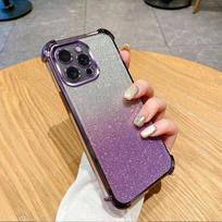 Blizgantis prabangus dengtas permatomas telefono dėklas Motorola Moto G86 G84 G72 G56 G54 G53 G52 G34 G30 G20 G10 G24 G14 G05 E15 Motorola Moto G53 violetinė