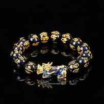 Feng Shui Hand Carved Bead Bracelet Color Changed with Golden Plating Bead Jewelry