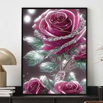 New Arrival 5D DIY Full Circle Diamond Painting  Rose Flower  Embroidery Cross Stitch Home Decor Gift 20x30cm