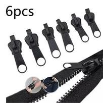 6pcs Instant Zipper Universal Instant Fix Zipper Repair Kit Replacement Zip Slider Teeth Rescue New Design for DIY Sew juoda