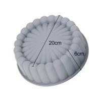Silicone Cake Pan Round Air Fryer Oven Baking Pan Mold High Temperature Resistant Bread Toast Cake Mould Light Grey