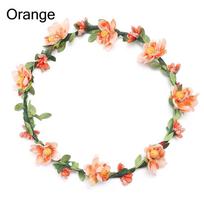 with Adjustable Ribbon Bohemia Garland Girls Floral Wreath Flower Crown Bridal Halo Headpiece Yellow