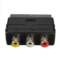Į 3 RCA moterišką/vyrišką kištuką televizoriui, DVD, SCART konverterio adapterio laidą, garso ir vaizdo priedus juoda