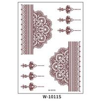 2025 Henna-Inspired Brown-Red Waterproof Lace Tattoo Stickers 208*148mm (Uncoated Sheet)