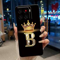 ZTE Blade A56 (Z2473)/Nubia A56 prabangus karūnos raidės dėklas skirtas ZTE Blade A56 Pro minkšto silikono juodas dėklas smūgiams atsparus korpusas ZTE Blade A56 (Z2473