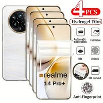 4Pcs Hydrogel Film for Realme 14 Pro Plus 14 Pro 14X 14 13 Plus 13 12 11 Pro Plus 5G 12 11 Anti-Fingerprints Glass Hydrogel Film&realme 12+ balta