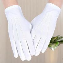 Baltos oficialios medvilninės pirštinės, pralaidžios orui paradams ir ceremonijoms, vyrams ir moterims L balta