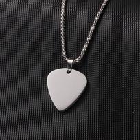Stainless Steel Water Drop Guitar Pick Necklace for Men and Boys