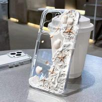 Beach Shell Phone Case for iPhone 17 Pro Max Air 17E 16E 16 15 14 13 12 11 XS X XR 7 8 Plus Transparent Shockproof Bumper Cover iPhone SE (2022)