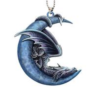 Blue Moon And Dragon Lover Car Ornament Holiday And Home Decoration Hanging Pendant Moon