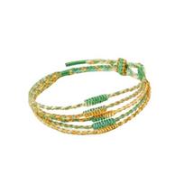 Adjustable Design Five-Color Cord Bracelet Fortunate Ornaments Dragon Boat Festival Gifts  Women žalia