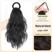 Cloud Perm Fluffy High Ponytail Hair Tie - Natural Volume Boost for Women black