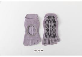 Women's Non-Slip Summer Yoga & Pilates Socks for Indoor Fitness and Dance One Size violetinė
