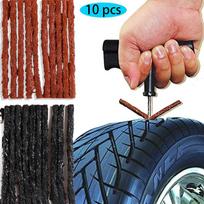 10 vnt. Padangų remonto virvelės Guminės juostelės Padangų remonto kamšteliai Savaime vulkanizuojantis sandariklis bekamerėms padangoms Automobiliams 10pcs
