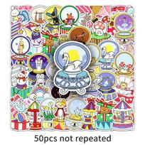 50 Original Hand-Drawn Music Box Stickers: Non-Infringing for Water Cups & Journals.