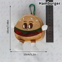Plush Purse Toast Bread Lovely Mini Coin Portable Plush Key Card Earphone Storage Bag Wallet Pendant Keychain Girls Gifts Toys hamburger