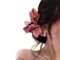 Gyvos kaip orchidėjos gėlės plaukų segtukas moterims muzikos festivaliui, plaukų segtukas įvairioms šukuosenoms, traukiantis akį rožinės rožinės spalvos