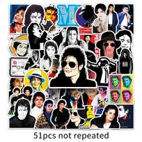 Michael Jackson Grafičių Lipdukai - 51 vnt. lagaminui, telefonui, nešiojamajam kompiuteriui ir kt. white