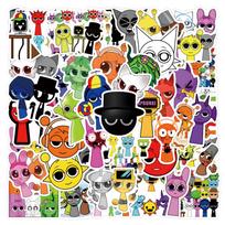 Sprunki Graffiti Stickers - 55 Waterproof Designs for Skateboards & Helmets