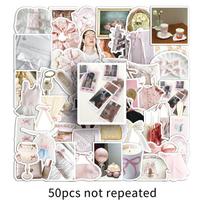 50 Ballet-Style Girly Heart Fun Stickers for Guitar, Desktop, Helmet, and Wardrobe