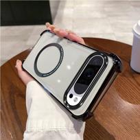 Case for Google Pixel 10 Pro XL 5G,9 Pro XL Clear Magnetic Casing Electroplated Lens Frame Phone Cover Pixel 10 Pro XL 5G juoda