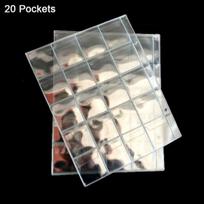 20/30/42 Clear Ring Pockets Badge Per Holder Album Page Money Collection 20 Pockets