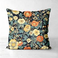 Vintage Floral William Morris Style Throw Pillow Covers Pattern Cushion Cover Suitable For Sofa Bedroom Car Pillow Cover Short plush 35*35(CM)-1Pcs gray