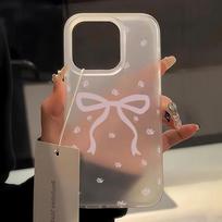ins wind bow is suitable for iPhone17promax Apple 17 matte large hole mobile phone case 16/15 anti-drop 14. apple 11
