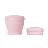 180ml Collapsible Travel Cups with Lid Portable Teacup Telescopic Drinking Mug  Coffee Cups rožinė