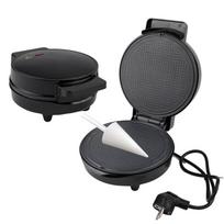 Electric Egg Roll Maker DIY Ice Cream Cone Machine Crispy Omelet Mold Sandwich Iron Crepe Baking Pan Waffle Pancake Grill Oven (Black,220-240V&EU) juoda