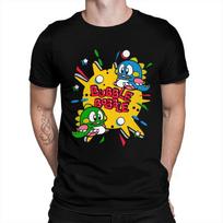 70s 80s Arcade Game Bubble Bobble T-Shirt Men Women Cotton Short Summer Sleeve Casual Plus Size Shirt Soft Cotton Fabric Versatile for Daily Looks 4XL