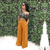 Trendy Personality Flare Long Pants Wide Leg Casual Trousers For Autumn Winter Comfortable Stylish Loose Fit Wide Leg Pants S geltona