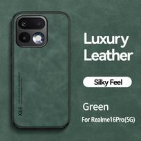 For Realme 16 15 14 Pro Plus 14T Light Luxury Sheepskin Magnetic Phone Case For Realme GT8 GT7 C85 Pro C75 GT6 GT6T GT7T realme GT8 Pro žalia