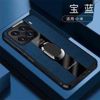 Magnetinis dėklas Xiaomi 15T Pro dėklui, prabangus odinis žiedas, galinis dangtelis For For Mi 15 T 5G, silikoninis korpusas, atsparus smūgiams buferis xiaomi 15T Pro mėlyna