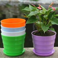 Plastic Flower Pot Succulent Plant Flower Pot for Home Office Desktop Decoration Colorful Garden Supplies Pot Color Set Randomly LS S orange