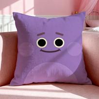Cartoon T-The Bumble Nums Cushion Cover Breathable Linen Pillowcase Summer Odorless Eco-Friendly Invisible Zipper Washable Peach skin 18*18(CM)-1Pcs