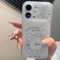 Line alarm clock self-deprecating bear applies to Apple 16/17 large windows mobile phone case IP15Pro matte 14 cartoon 13 soft IPhone17ProMax